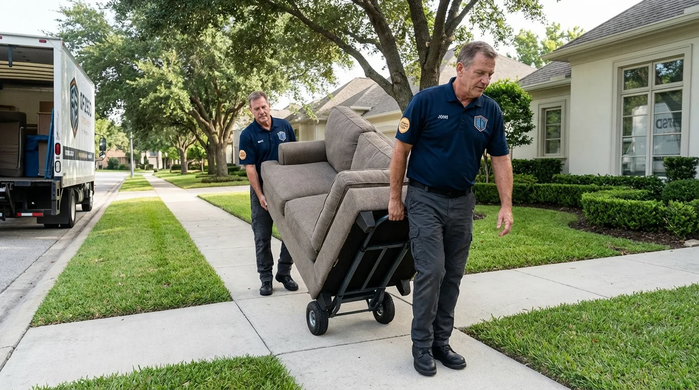 Local residential moving crew loading furniture in Lexington, NC